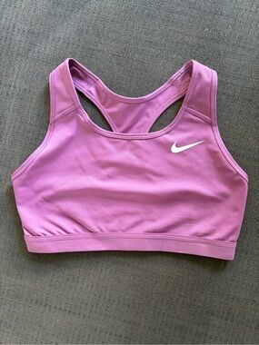 Nike Pink Racerback Sports Bra with White Swoosh